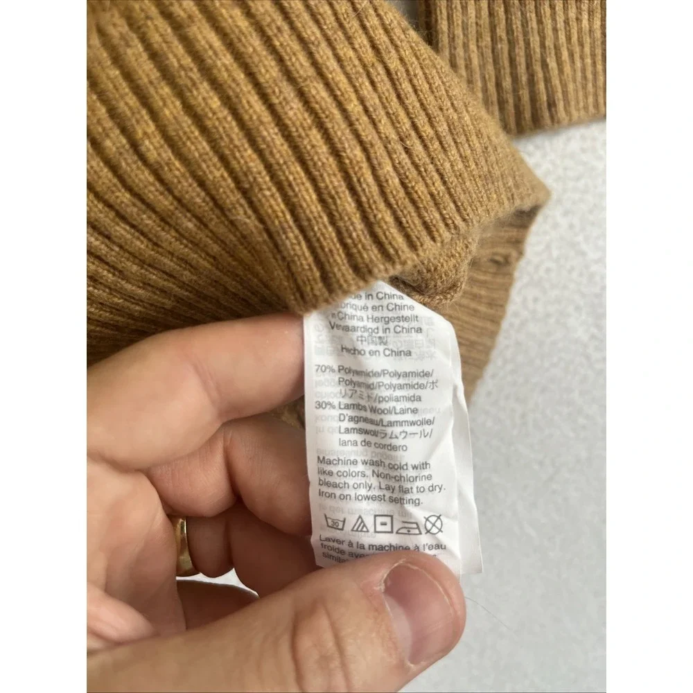 J.Crew Mens Lambswool Blend Crewneck Sweater Brown AA027 Size M NEW